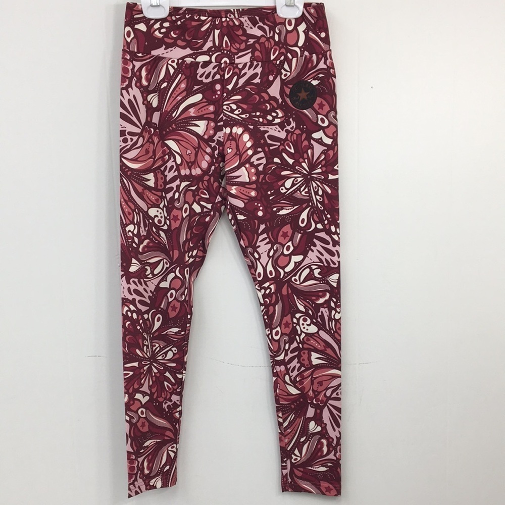Converse All Starts Girls High Rise Paisley Pattern Exercise Pants Size L NWT